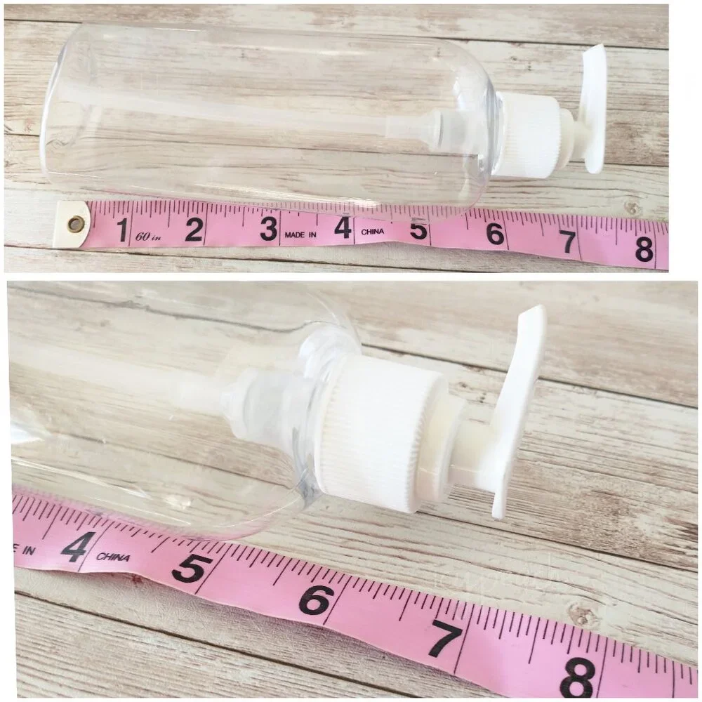 8oz Pump Dispensers 3 Pack Clear Plastic Bottles, White Cap/Pump, Lotion Soap